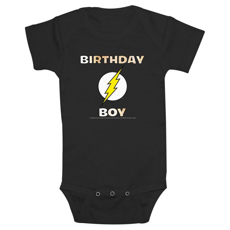 Infant's Justice League Super Fast Birthday Boy Onesie, 1 of 4