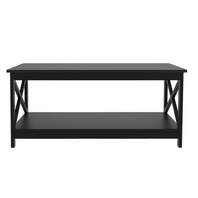 GlasFlength Modern Oxford small Decorative Storage Cabinets with Scratch-Resistant Finish and X-Leg Design, Black, 15.75"*15.75"*24