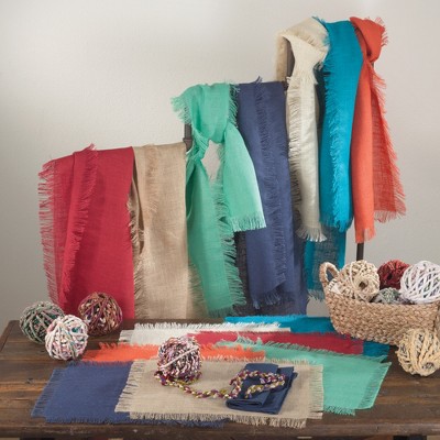 Ivory Rectangular Fringed Jute Tablecloth