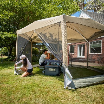 Coleman 15' x 13' Beige and Gray Screen Canopy Tent