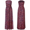 Women Strapless Maxi Boho Vintage Summer Beach Floral Print Hawaiian Party Long Dress - 4 of 4