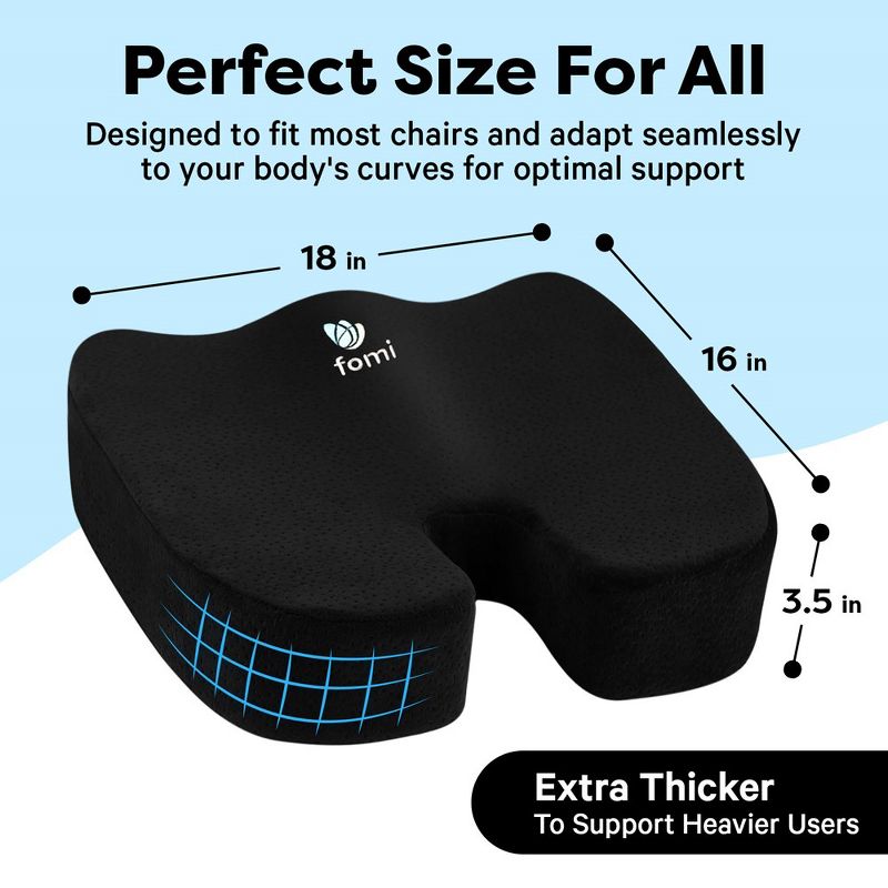 FOMI Coccyx Extra Thick Seat Cushion | 18" x 16" x 3.5", 2 of 7