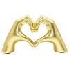 HomeRoots 4" Gold Resin Heart Hands Tabletop Sculpture - 4 of 4