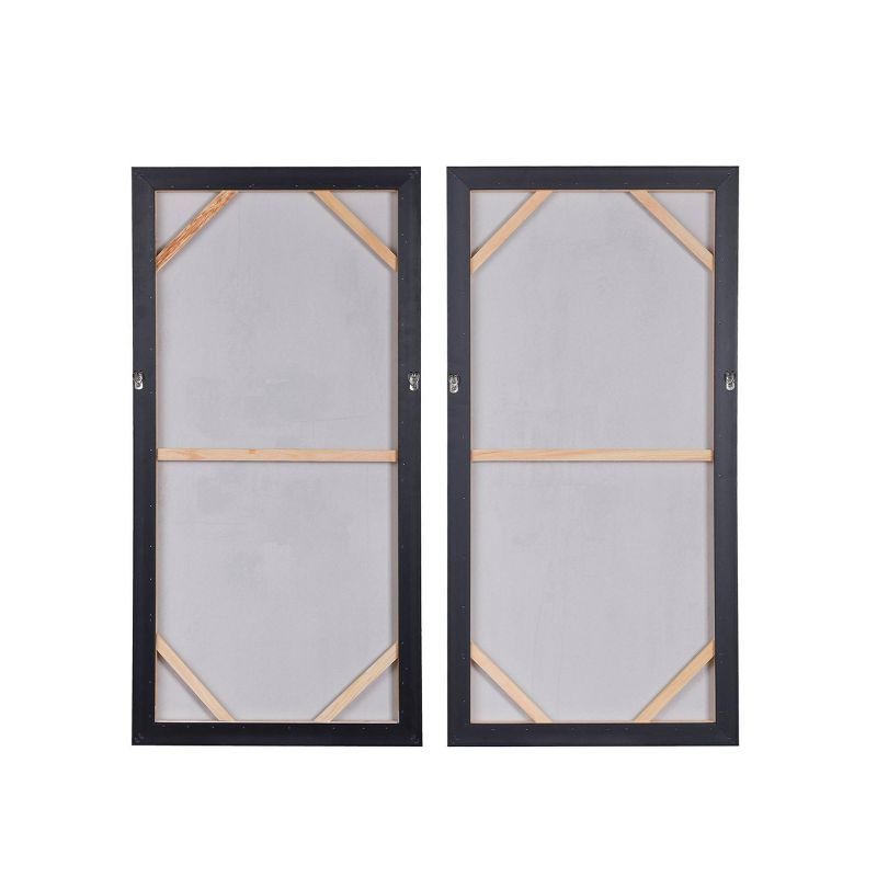 Set of 2 Neutral Smudge Hand Painted Canvas Wall Arts Black/Silver - StyleCraft, 4 of 7