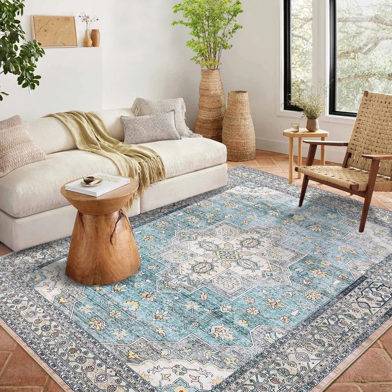 Area Rug Washable Rug Vintage Bohemian Rug, Ultra Soft Area Rugs for Bedroom Living Room Dining Room, 3 of 11