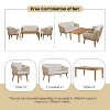 Nertpow 4-Piece Solid Wood Patio Conversation Set with Cushions and Rope Accents ¨C Loveseat, 2 Chairs, and Table (Beige/Natural) - 4 of 4