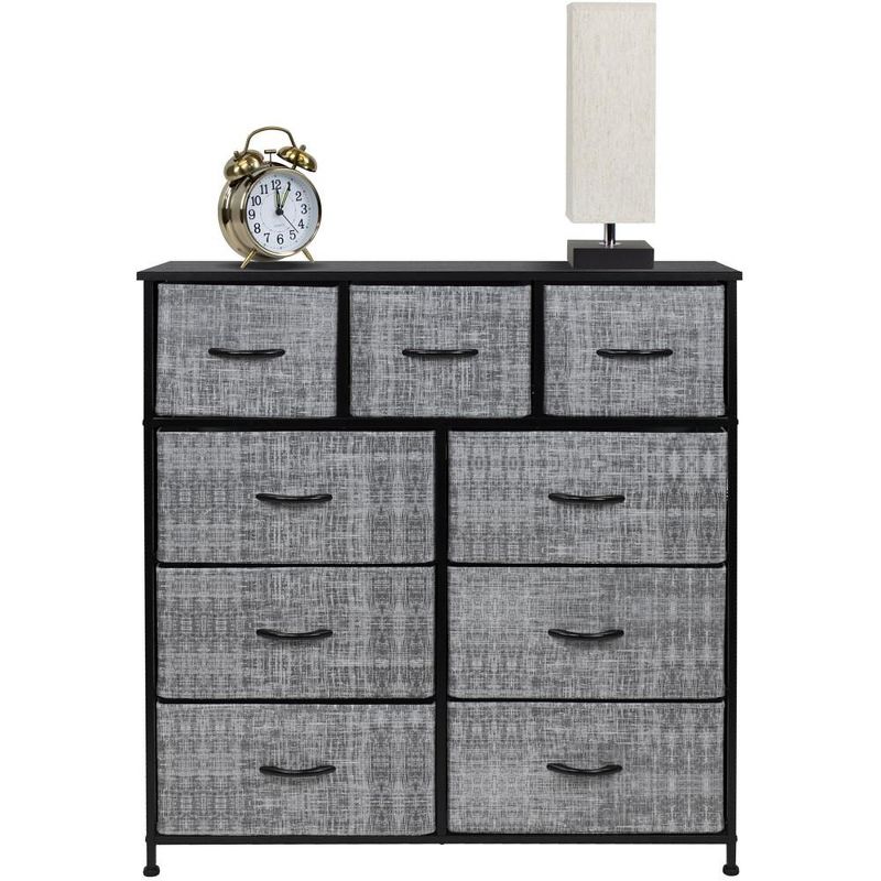 Sorbus Dresser with 9 Drawers - Furniture Storage Chest Tower Unit for Bedroom, Closet, etc - Steel Frame, Wood Top, Fabric Bins, 3 of 8