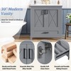 30" Bathroom Vanity with Sink, Freestanding Solid Wood Frame Cabinet with 2 Soft-Close Doors, 1 Drawer & Adjustable Shelves for Bathroom Storage - 4 of 4