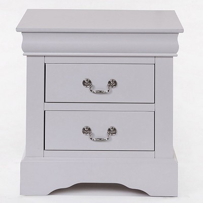 GlasFlength Nightstands Modern Nightstand Bedroom Nightstand Elegant Bedside Table with 2 Drawers for Living Room, White, 22.5"*16.5"*24.5"