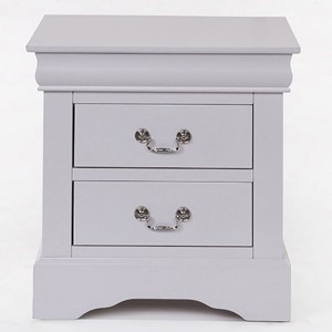 GlasFlength Nightstands Modern Nightstand Bedroom Nightstand Elegant Bedside Table with 2 Drawers for Living Room, White, 22.5"*16.5"*24.5" - 1 of 4