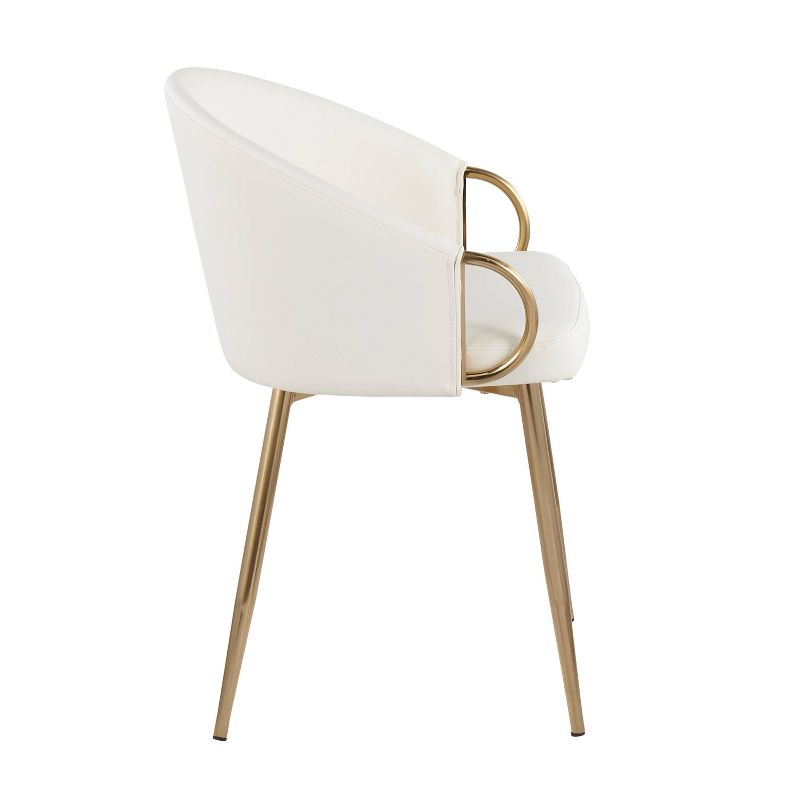 Set of 2 Claire Dining Chairs Gold/White - LumiSource, 4 of 14