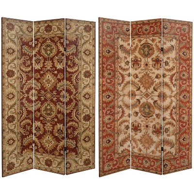 6" Double Sided Magic Carpet Canvas Room Divider Beige - Oriental Furniture