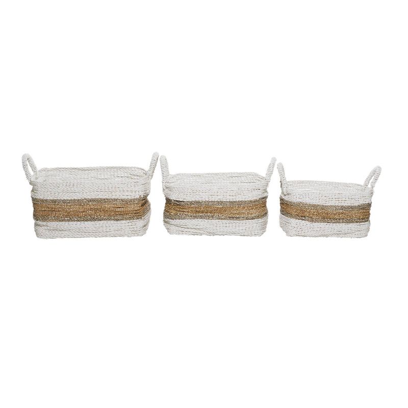 2pk Wood Natural Storage Baskets White - Olivia &#38; May, 3 of 7