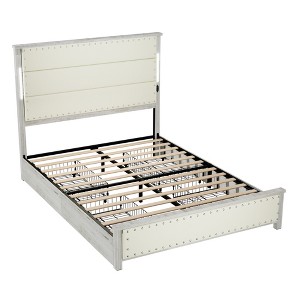 CLIHOME Bed Frame with Upholstered Headboard and 4 Storage Drawers, Charging Station and LED Lights - 1 of 4