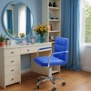 LACOO Faux Leather Office Desk Stool Swivel Chair with Armrest - 3 of 4