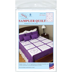 Jack Dempsey Stamped Sampler Quilt Blocks 18"X18" 12/Pkg-XX Stars - 1 of 2
