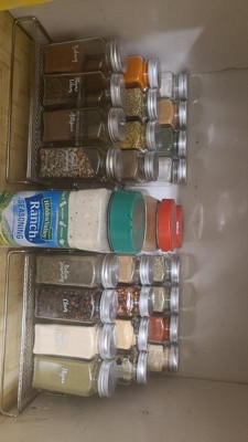 Talented Kitchen 2 Pack Spice Rack Organizer With 24 Glass Spice Jars  Seasoning Containers 4 Oz, Spice Labels & 3-tier Rack For Cabinets : Target