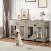 71'' Large Dog Crate for 2 Dogs, Dog Crate Furniture with 3 Drawers, Heavy Duty Dog Cage and TV Stand - 2 of 4