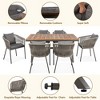 Nicbex 7 PCS Patio Dining Set,Outdoor Furniture Set,Acacia Patio Table with 6 Armchairs,Wicker Dining Table&Chairs for Garden,Backyard - 2 of 4