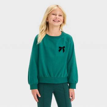 Girls' Crew Neck French Terry Pullover Sweatshirt - Cat & Jack™
