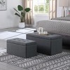 Kumasinova 2-Piece Tufted Linen Storage Ottoman Set with Safety Hinges,Ottoman Foot Rest for Living Room,Bedroom,Entryway,Gray - 3 of 4