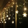 FAAYFIAN 13 ft 96-LED Snowflake Curtain Lights, Warm White Window String Lights with 8 Modes - 2 of 4
