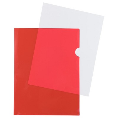 JAM Paper Plastic Sleeves 9" x 12" Red 120/Pack 2226316989B