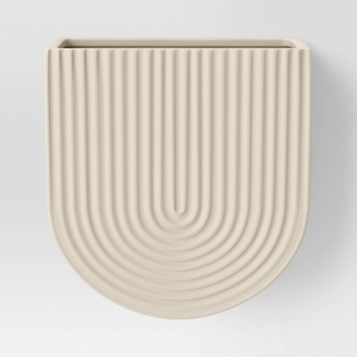6.25" Outdoor Arched Stoneware Wall Planter Cream - Project 62™