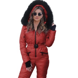 Imily Bela Womens Onesie Ski Suit Winter Outdoor Sports Waterproof Snowsuit Jumpsuits Jacket - 1 of 4