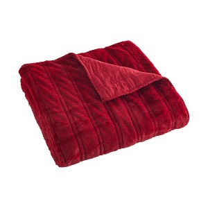 BH Faux Fur Red Throw - Levtex Home - 1 of 4