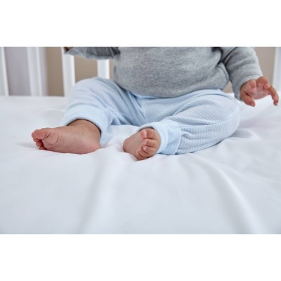 White Waterproof Antimicrobial Crib Mattress Protector Pad