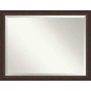 Amanti Art 45"x35" Beveled Lara Bronze Wood Wall Mirror: Modern Rectangular, No Assembly Required - 1 of 4