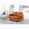 NicBex PU Leather Loveseat Sofa Modern Convertible Sleeper Sofa Bed with 2 Pillows and Side Pockets for Living Room,Brown - 4 of 4