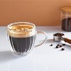 SharpChef 2PK Double Wall Borosilicate Glass Cups, Insulated Coffee & Tea Mugs, Heat-Resistant, Lightweight - 2 of 4