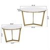 NicBex Modern Round Nesting Coffee Table with Marble Top and Metal Base for Living Room, White - 2 of 4