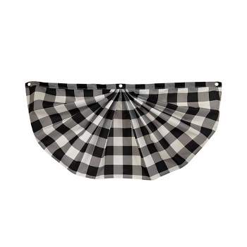 Briarwood Lane Black And White Checkered Bunting 48" x 24" Pleated Banner with Brass Grommets