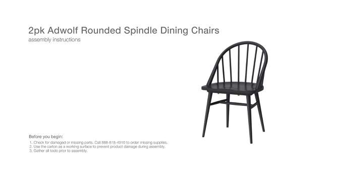 2pk Adwolf Rounded Spindle Dining Chairs Black - Threshold&#8482;, 2 of 15, play video