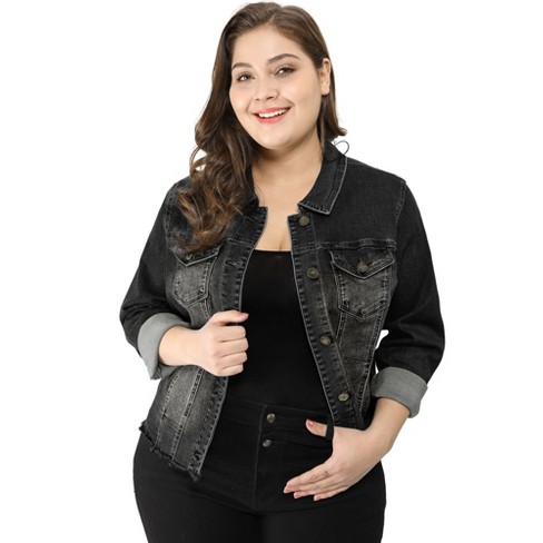 Target denim jacket plus size sale