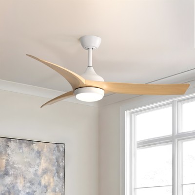 52 Inch Ceiling Fan with Integrated LED Light and Remote Control Quiet DC Motor Low Profile Indoor Bedroom Ceiling Fan With Dimmable LED