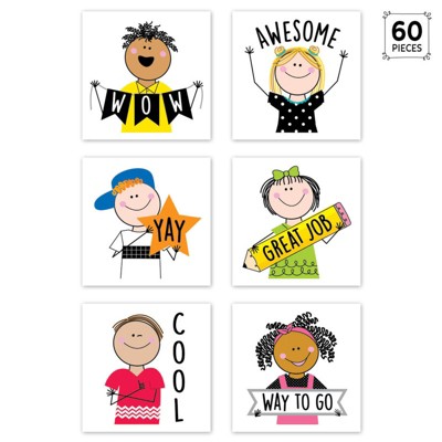 Creative Teaching Press Stick Kids Rewards Stickers, 1-1/2", Pack of 60 (Pack of 6)