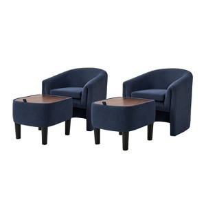 Giles Morden Upholstered Armchair with Removable Legs Storage Ottaman Set of 2|ART OF LIVING DESIGNS - 1 of 4