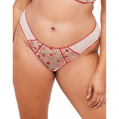 Adore Me Women's Rosa Bikini Panty 4x / Blooming Vines Emb C06 Red. : Target