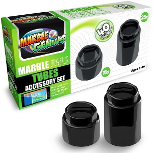 Marble Genius Marble Rails Tubes Set: 40 Piece Marble Run Set (Includes 25 Tubes and 15 Half Tubes), Add-On for Marble Rails - 1 of 4