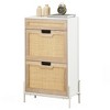 Shoe Storage Cabinet with 2 Flip Drawers, Natural Rattan Shoe Organizer with Metal Legs and Adjustable Shelf - 2 of 4