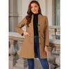 INSPIRE CHIC Women's Elegant Winter V Neck Single Breasted Long Overcoat - 2 of 4