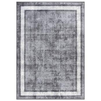 World Rug Gallery Contemporary Distressed Bordered Area Rug