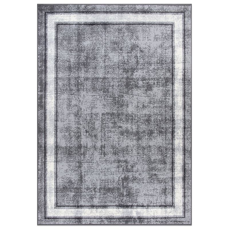 World Rug Gallery Contemporary Distressed Bordered Area Rug, 1 of 12