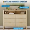 6 Drawer Dresser for Bedroom, 47" Wide Chest of Drawers with 2 Open Shelves & Handles, Fluted Closet Drawer TV Stand, Dresser Storage Cabinet - 4 of 4