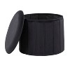 Vynxaria Lindsey Contemporary Folding Storage Ottoman – Stylish & Versatile Seating Solution - 2 of 4