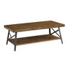 Modern Rustic Coffee Table - Quick Assembly, Easy Care, Pine Brown & Steel Gray Finish - 2 of 4